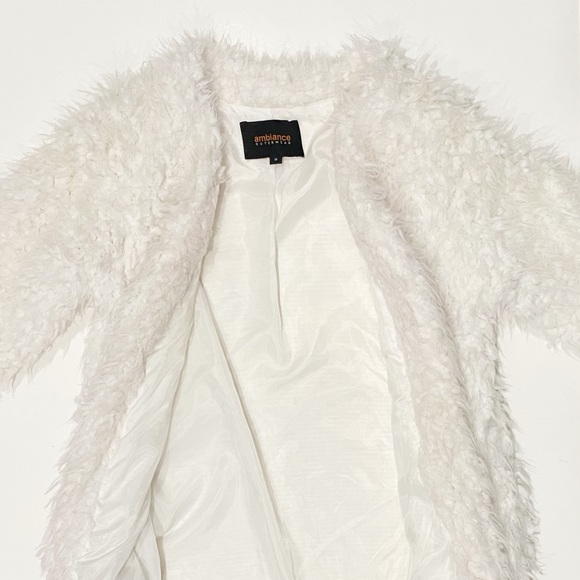 Ambiance White Faux Fur Jacket - Picture 5 of 11